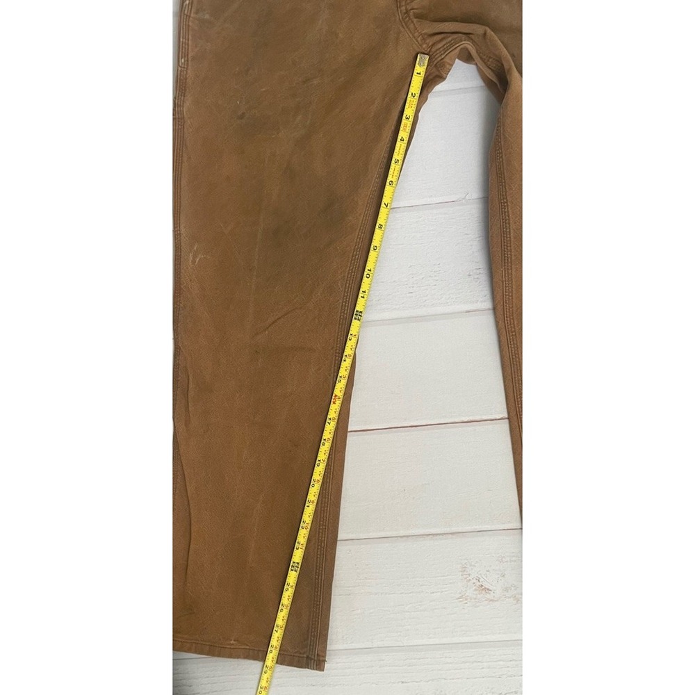 Men's Carhartt Carpenter Pants Workwear Pants Camel Brown 32x29, Trashed - Picture 4 of 5